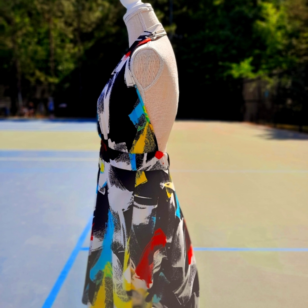 ❤️Multi- colored sexy halter dress🩵🩶